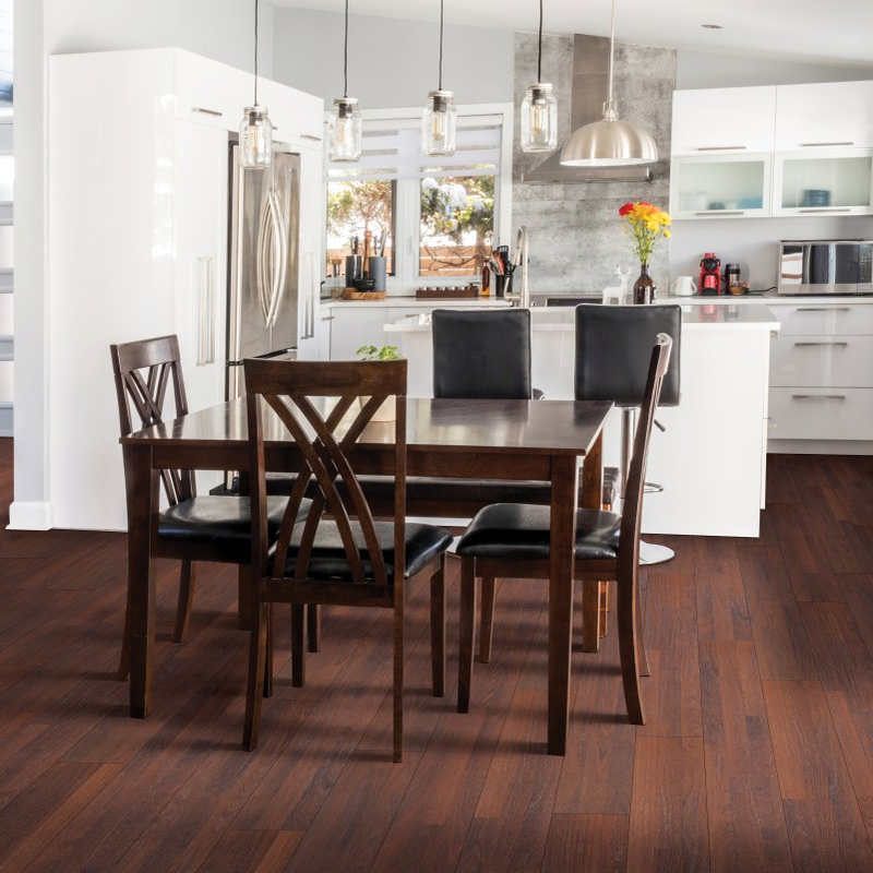 Living room with laminate flooring - Barchester-Ebony Strip